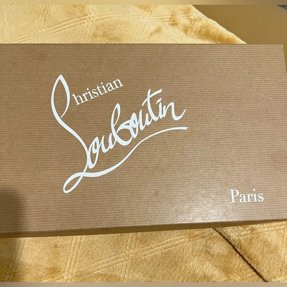 Christian Louboutin Silver Glitter Anjalina Spike Flats - Picture 6 of 7